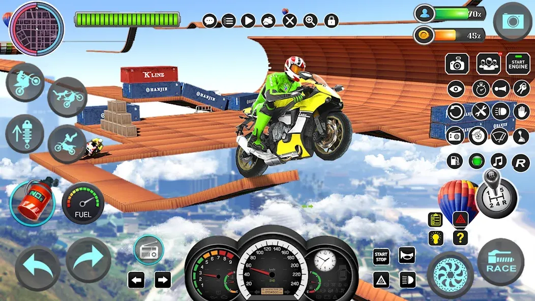 Mega Ramp Bike Stunts Games 3D [МОД: Все открыто, Дополнительные деньги и Меню MOD] Screenshot 5
