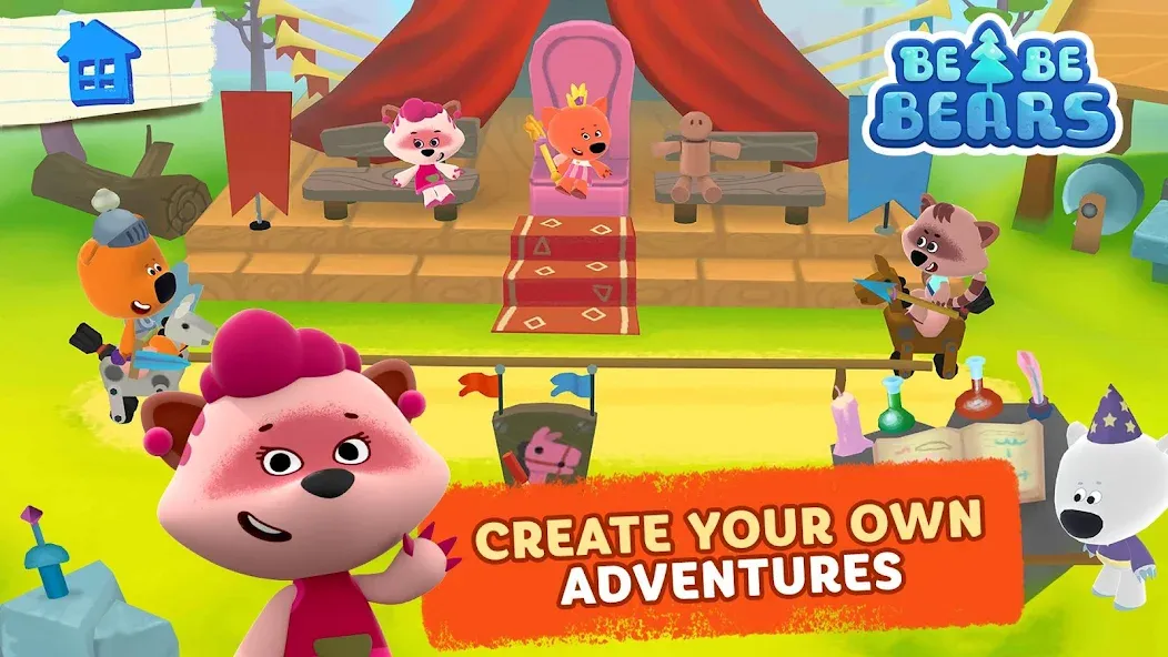 Be-be-bears - Creative world [МОД: Много монет, Открытые уровни и Мега MOD] Screenshot 4