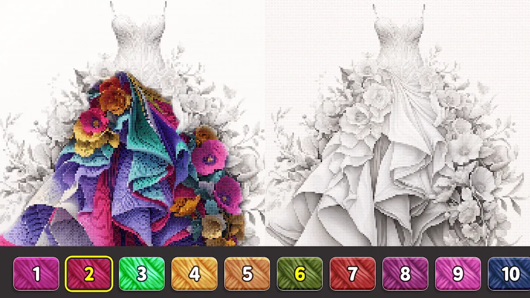 Cross Stitch: Color by Number [МОД: Меню, Бесконечные монеты и Открытые уровни] Screenshot 2