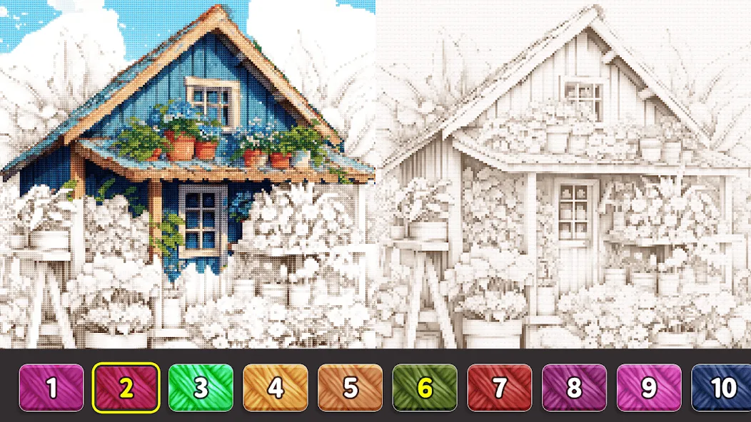 Cross Stitch: Color by Number [МОД: Меню, Бесконечные монеты и Открытые уровни] Screenshot 3