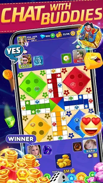 Online Ludo Game Multiplayer (Лудо Мастер Лудо Дайс Кинг) [МОД: Много денег, Монет и Все открыто] Screenshot 2