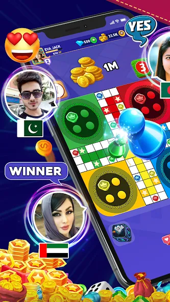 Online Ludo Game Multiplayer (Лудо Мастер Лудо Дайс Кинг) [МОД: Много денег, Монет и Все открыто] Screenshot 4