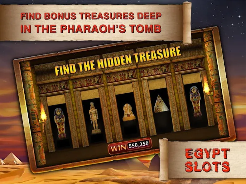 Egypt Slots Casino Machines (Египетские игровые автоматы казино) [МОД: Все открыто, Дополнительные деньги и Меню MOD] Screenshot 1