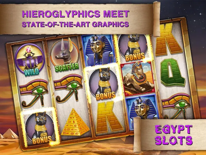 Egypt Slots Casino Machines (Египетские игровые автоматы казино) [МОД: Все открыто, Дополнительные деньги и Меню MOD] Screenshot 3