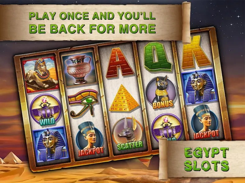 Egypt Slots Casino Machines (Египетские игровые автоматы казино) [МОД: Все открыто, Дополнительные деньги и Меню MOD] Screenshot 5