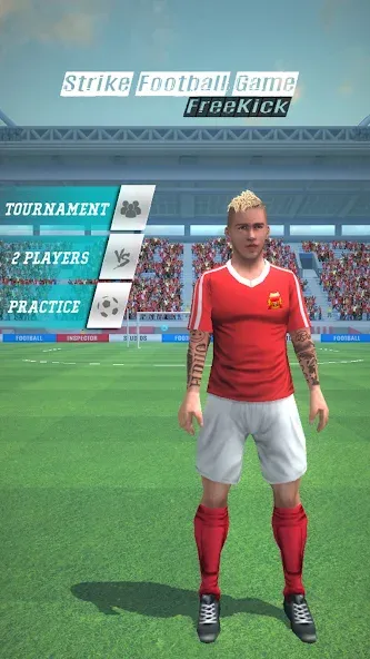 Strike Football Game FreeKick [МОД: Много монет, Открытые уровни и Мега MOD] Screenshot 1
