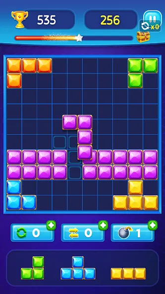 Block Puzzle - Gem Block (Блокпазл блокголоволомка) [МОД: Меню, Бесконечные монеты и Открытые уровни] Screenshot 3