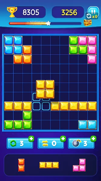 Block Puzzle - Gem Block (Блокпазл блокголоволомка) [МОД: Меню, Бесконечные монеты и Открытые уровни] Screenshot 4