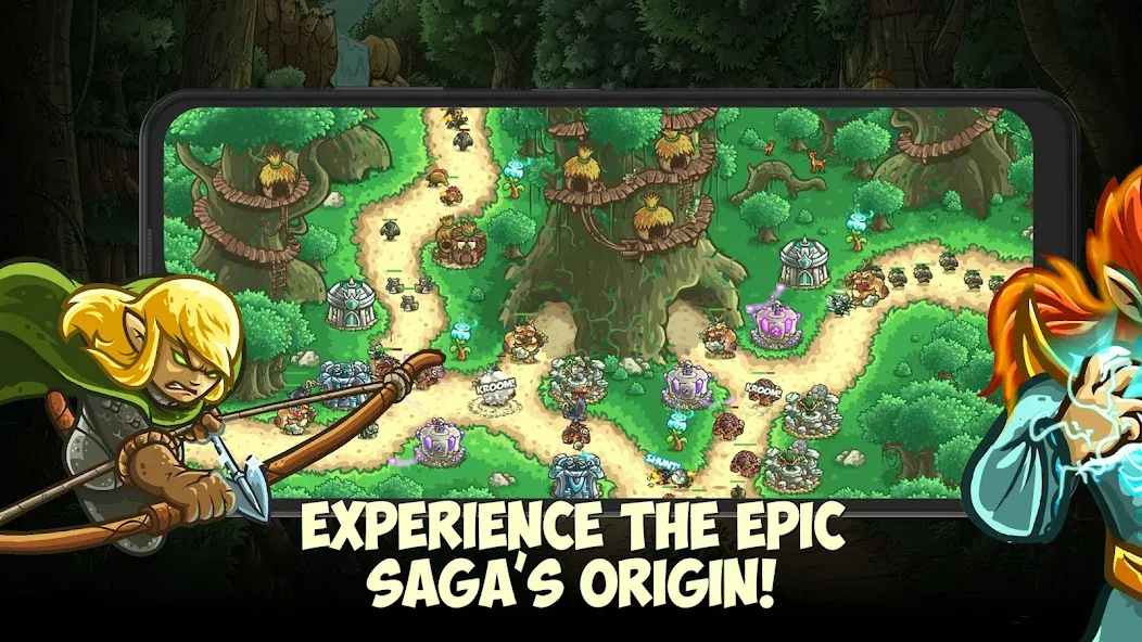 Kingdom Rush Origins TD (Кингдом Раш Ориджинс) [МОД: Меню, Бесконечные монеты и Открытые уровни] Screenshot 1