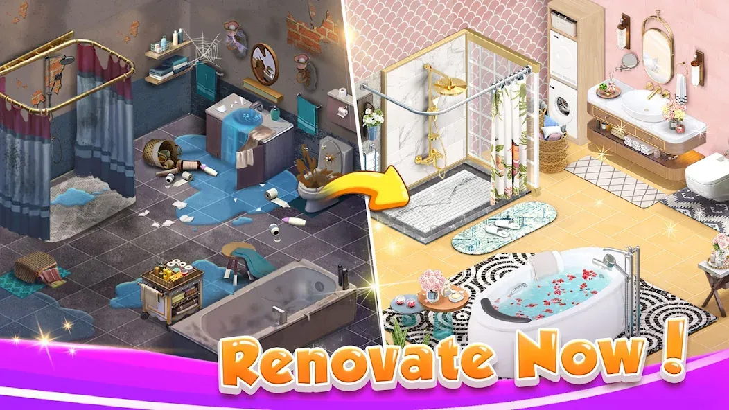 Solitaire Home Design (Солитер Хоум Дизайн) [МОД: Все открыто, Дополнительные деньги и Меню MOD] Screenshot 4