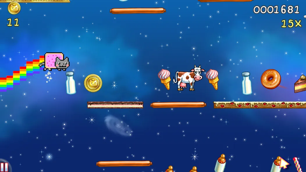 Nyan Cat: Lost In Space (Нян Кэт) [МОД: Бесконечные деньги, Монеты и Мега MOD] Screenshot 1