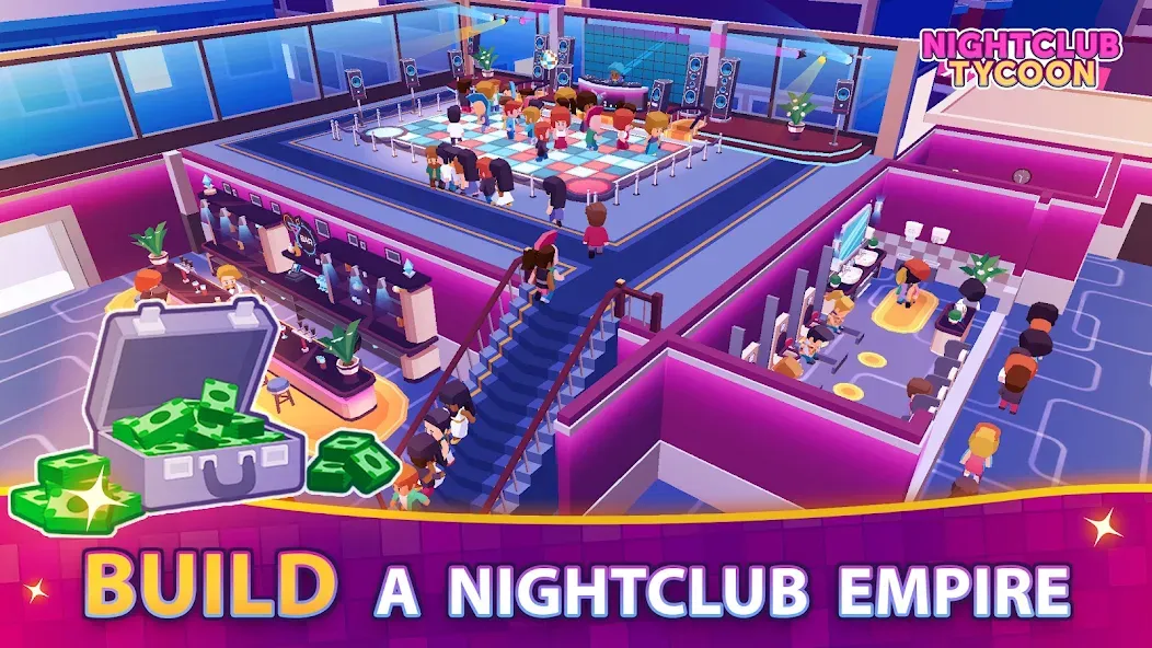 Nightclub Tycoon: Idle Empire [МОД: Все открыто, Дополнительные деньги и Меню MOD] Screenshot 1