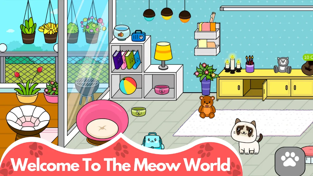 My Cat Town - Cute Kitty Games [МОД: Все открыто, Дополнительные деньги и Меню MOD] Screenshot 1