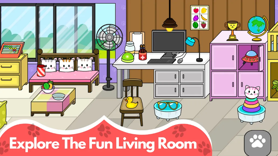 My Cat Town - Cute Kitty Games [МОД: Все открыто, Дополнительные деньги и Меню MOD] Screenshot 2