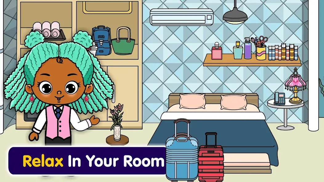 Tizi Town - My Hotel Games [МОД: Меню, Бесконечные монеты и Открытые уровни] Screenshot 1