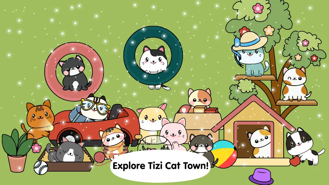 My Cat Town - Tizi Pet Games [МОД: Меню, Бесконечные монеты и Открытые уровни] Screenshot 1