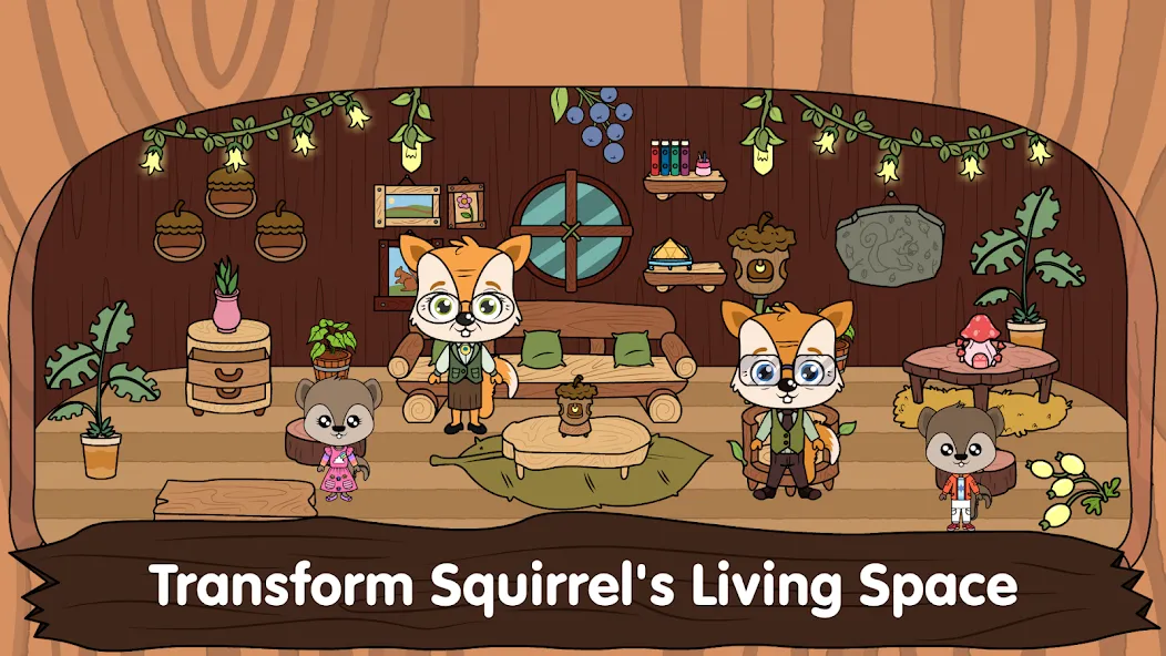 Animal Town - My Squirrel Home [МОД: Все открыто, Дополнительные деньги и Меню MOD] Screenshot 1