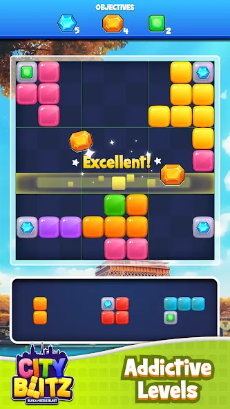City Blitz-Block Puzzle Blast (Блок Головоломка Кинг) [МОД: Деньги, Монеты и Меню MOD] Screenshot 1