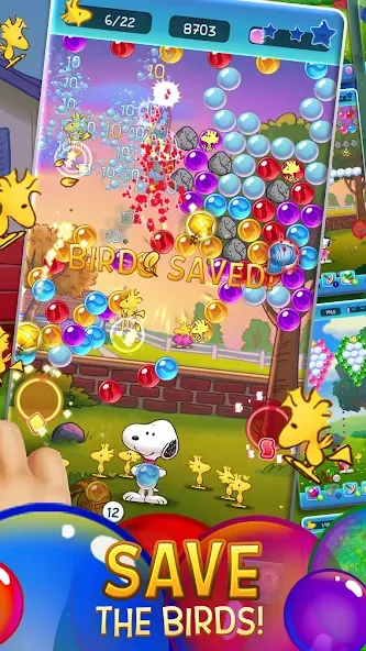 Bubble Shooter - Snoopy POP! (Бабл шутер) [МОД: Меню, Бесконечные монеты и Открытые уровни] Screenshot 2