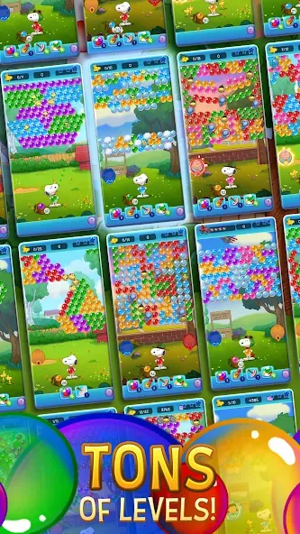 Bubble Shooter - Snoopy POP! (Бабл шутер) [МОД: Меню, Бесконечные монеты и Открытые уровни] Screenshot 3