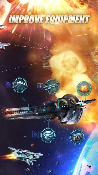 Galaxy Battleship (Гэлакси Батлшип) [МОД: Бесконечные деньги, Монеты и Мега MOD] Screenshot 3
