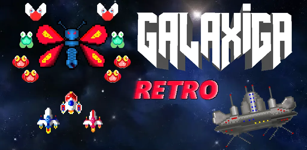 Galaxiga Retro Arcade Action (Галаксига Ретро Аркейд Экшн) [МОД: Все открыто, Дополнительные деньги и Меню MOD] Screenshot 1
