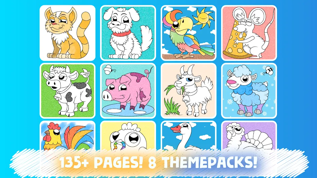 Easy coloring pages for kids [МОД: Много монет, Открытые уровни и Мега MOD] Screenshot 2