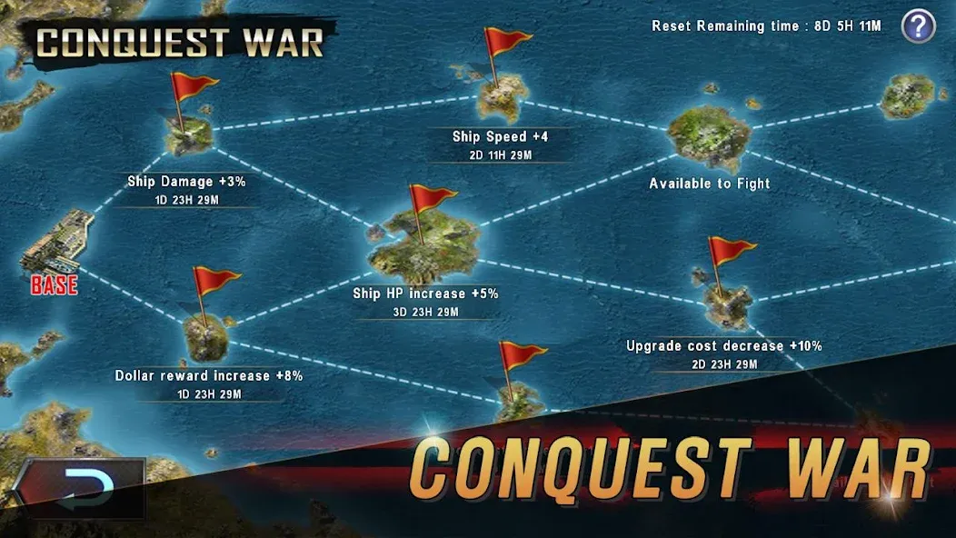 WARSHIP BATTLE:3D World War II [МОД: Много монет, Открытые уровни и Мега MOD] Screenshot 4