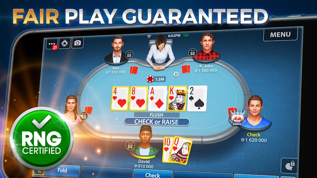 Texas Hold'em Poker: Pokerist [МОД: Все открыто, Дополнительные деньги и Меню MOD] Screenshot 1