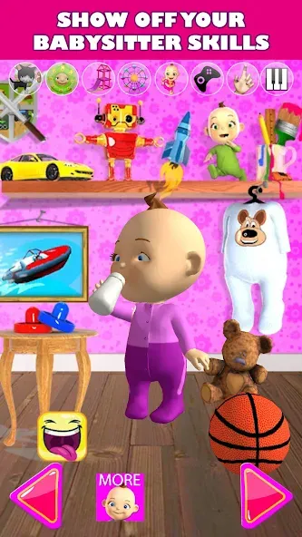 Talking Babsy Baby [МОД: Много денег, Монет и Все открыто] Screenshot 4