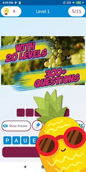 Guess the fruit name game [МОД: Все открыто, Дополнительные деньги и Меню MOD] Screenshot 3