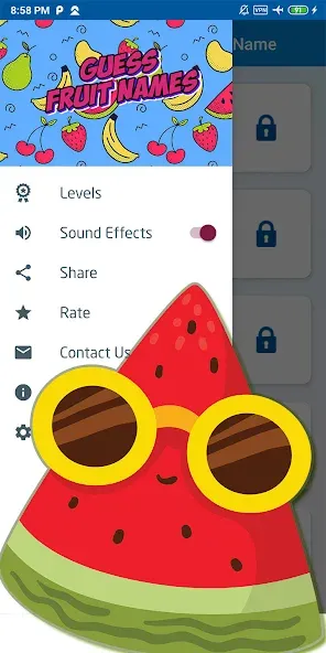 Guess the fruit name game [МОД: Все открыто, Дополнительные деньги и Меню MOD] Screenshot 5