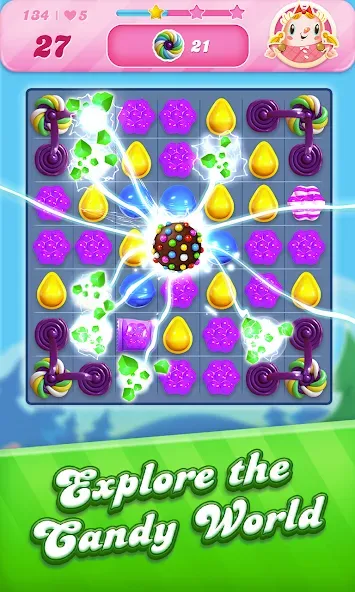 Candy Crush Saga (Кенди Краш Сага) [МОД: Меню, Бесконечные монеты и Открытые уровни] Screenshot 1