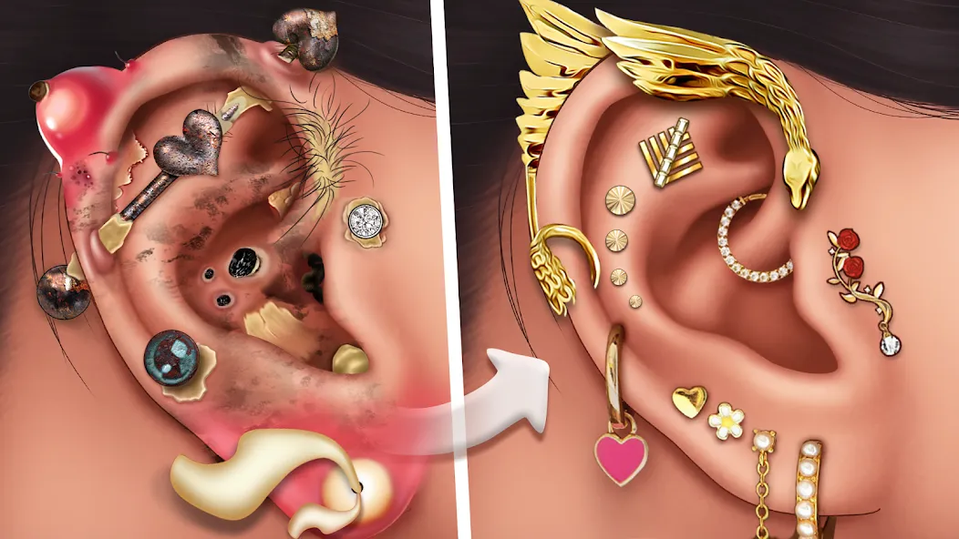 Ear Salon ASMR Ear Wax& Tattoo (АСМР) [МОД: Много монет, Открытые уровни и Мега MOD] Screenshot 1