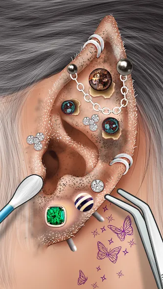 Ear Salon ASMR Ear Wax& Tattoo (АСМР) [МОД: Много монет, Открытые уровни и Мега MOD] Screenshot 3