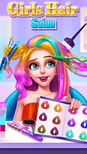 Girls Hair Salon [МОД: Много монет, Открытые уровни и Мега MOD] Screenshot 1