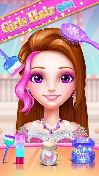 Girls Hair Salon [МОД: Много монет, Открытые уровни и Мега MOD] Screenshot 4