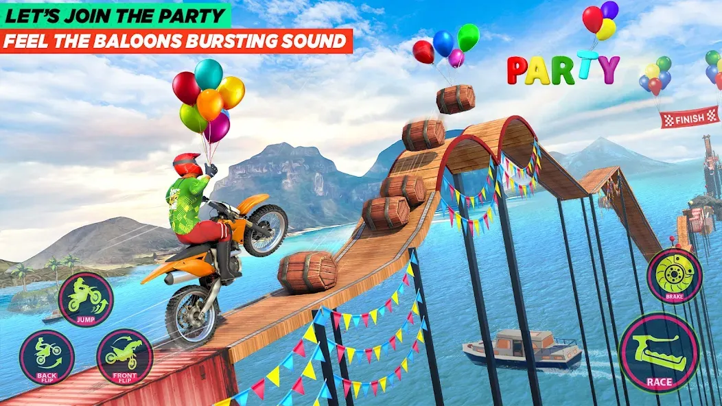 Bike Stunt Game: Tricks Master [МОД: Много денег, Монет и Все открыто] Screenshot 3