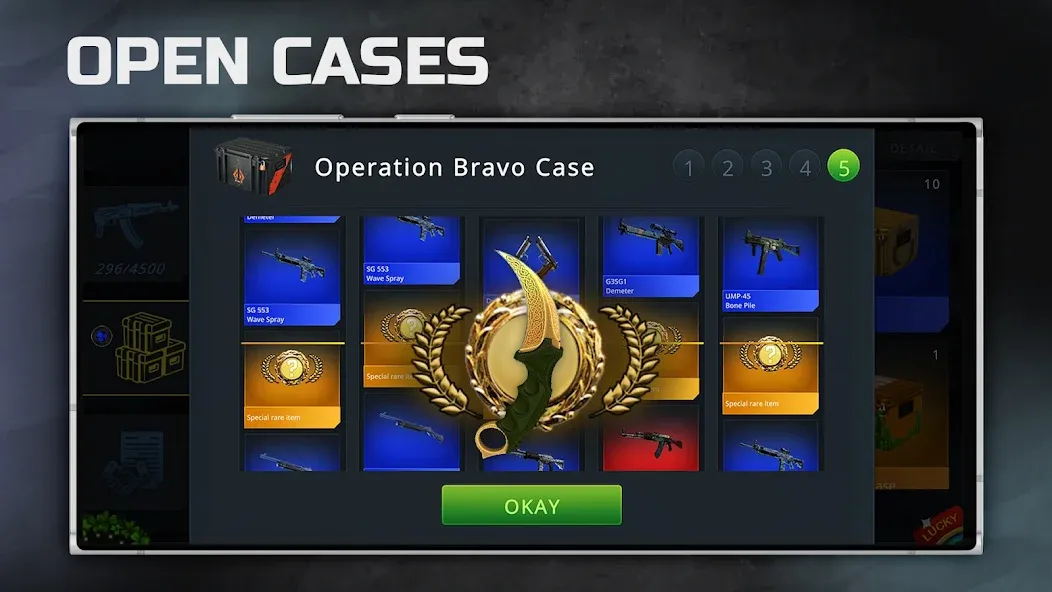 Case Chase: Simulator for CSGO [МОД: Меню, Бесконечные монеты и Открытые уровни] Screenshot 3
