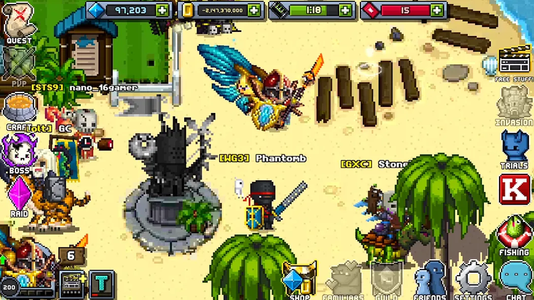 Bit Heroes Quest: Pixel RPG (Бит Хероес Квест) [МОД: Все открыто, Дополнительные деньги и Меню MOD] Screenshot 4