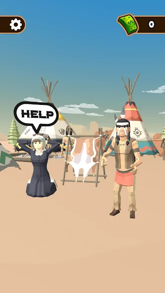 Western Cowboy: Shooting Game (Вестерн Каубой) [МОД: Меню, Бесконечные монеты и Открытые уровни] Screenshot 4