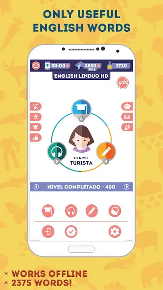 English for Beginners: LinDuo [МОД: Меню, Бесконечные монеты и Открытые уровни] Screenshot 3
