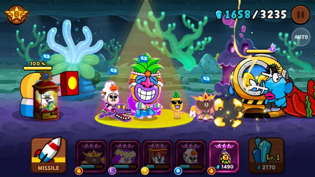 LINE Rangers: Brown-Cony Wars! [МОД: Все открыто, Дополнительные деньги и Меню MOD] Screenshot 1