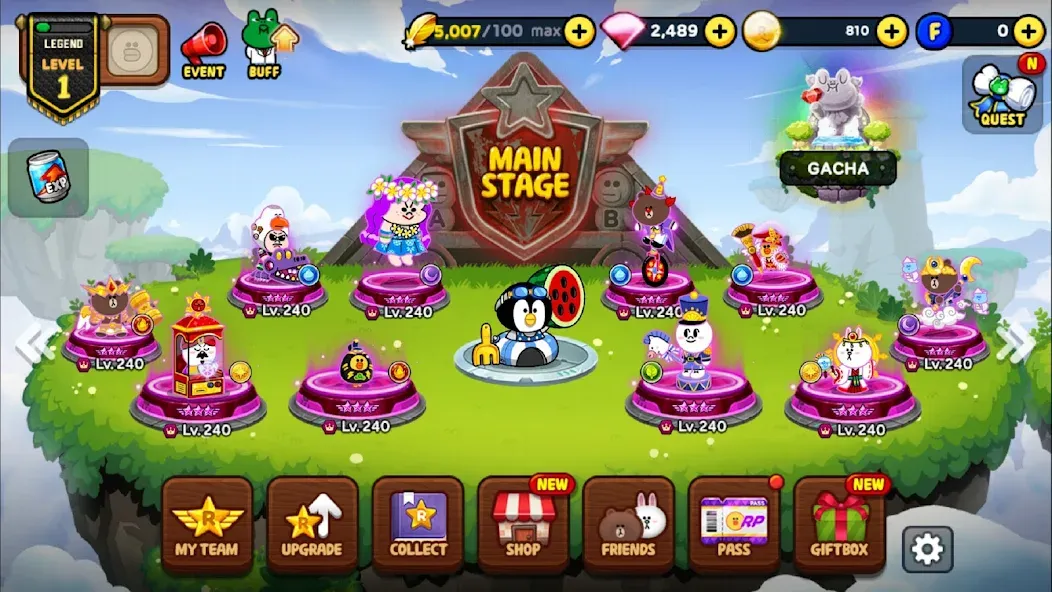 LINE Rangers: Brown-Cony Wars! [МОД: Все открыто, Дополнительные деньги и Меню MOD] Screenshot 2
