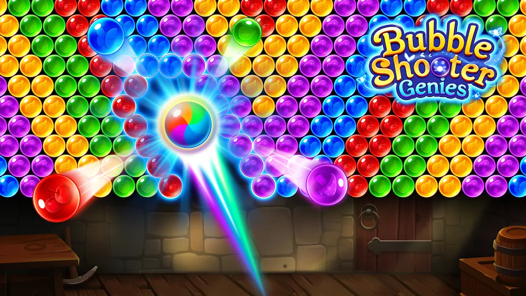 Bubble Shooter Genies [МОД: Много монет, Открытые уровни и Мега MOD] Screenshot 3