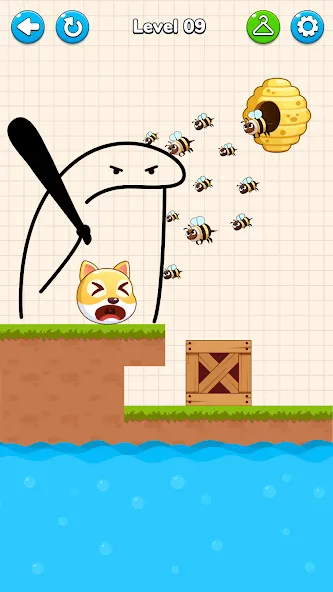Draw to Save - Save the Dog [МОД: Все открыто, Дополнительные деньги и Меню MOD] Screenshot 1