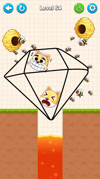 Draw to Save - Save the Dog [МОД: Все открыто, Дополнительные деньги и Меню MOD] Screenshot 5