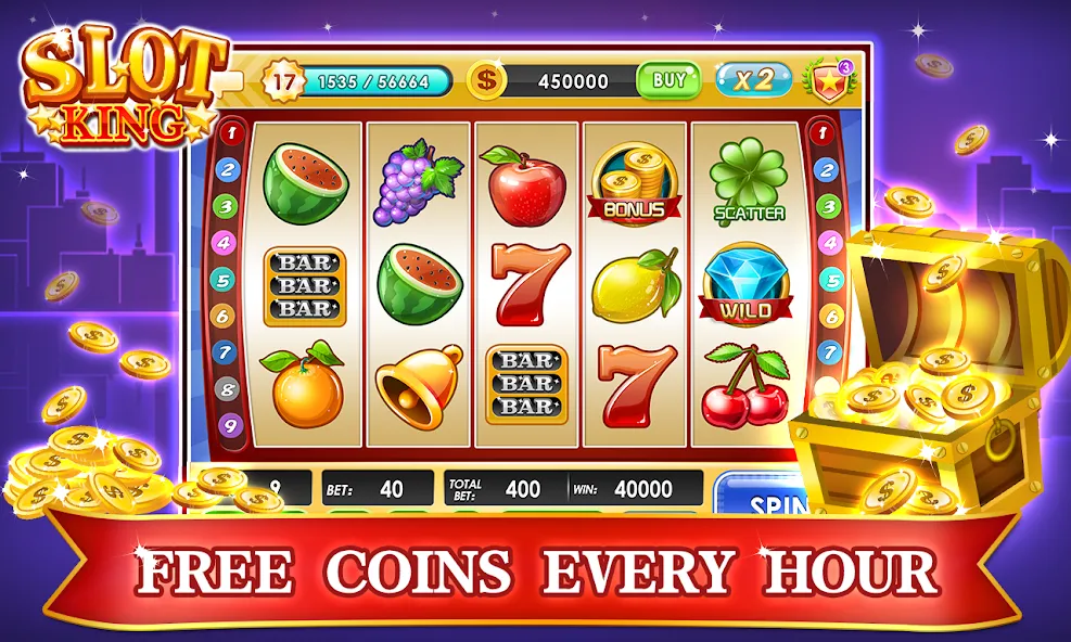 Slots Machines - Vegas Casino [МОД: Много монет, Открытые уровни и Мега MOD] Screenshot 1