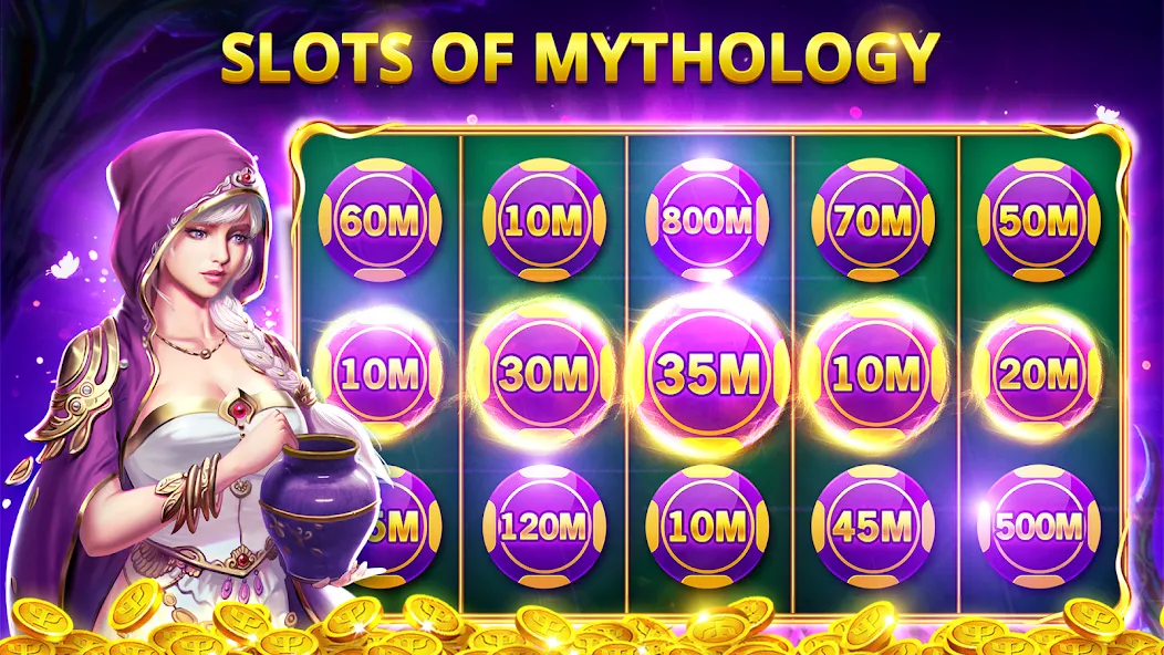 Slots Myth - Slot Machines [МОД: Много монет, Открытые уровни и Мега MOD] Screenshot 2