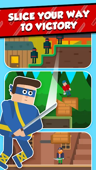 Mr Ninja - Slicey Puzzles (Мистер Ниндзя) [МОД: Много монет, Открытые уровни и Мега MOD] Screenshot 4